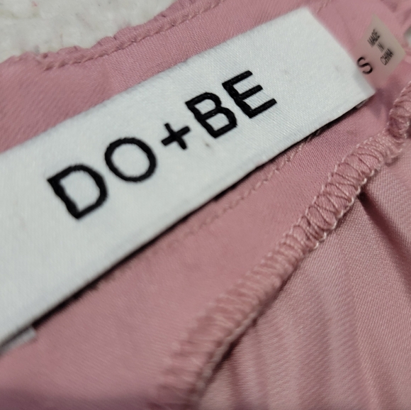 DO+BE high neck silky pink dress. NWOT Elastic waist, tie down the sides - Picture 4 of 11